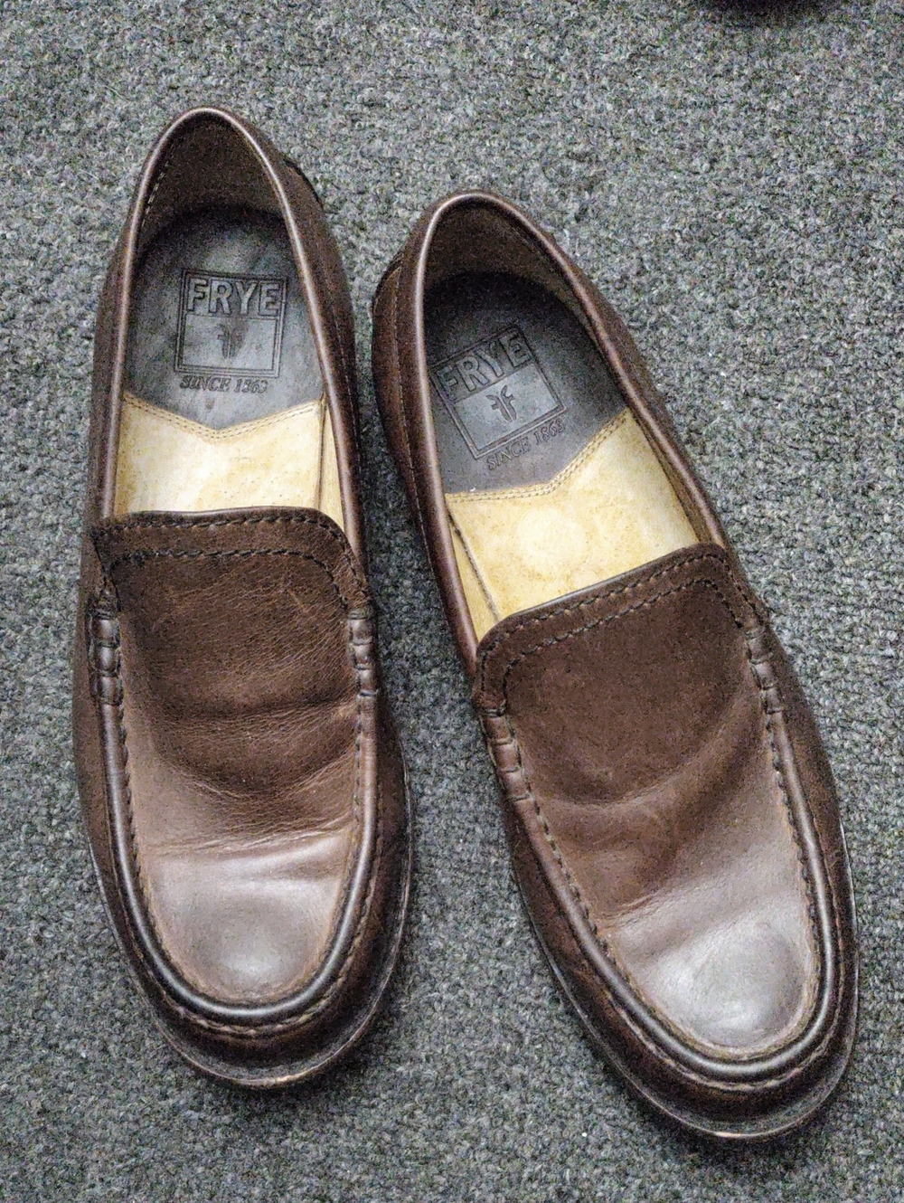 Frye Brown Leather Slip-On Loafers